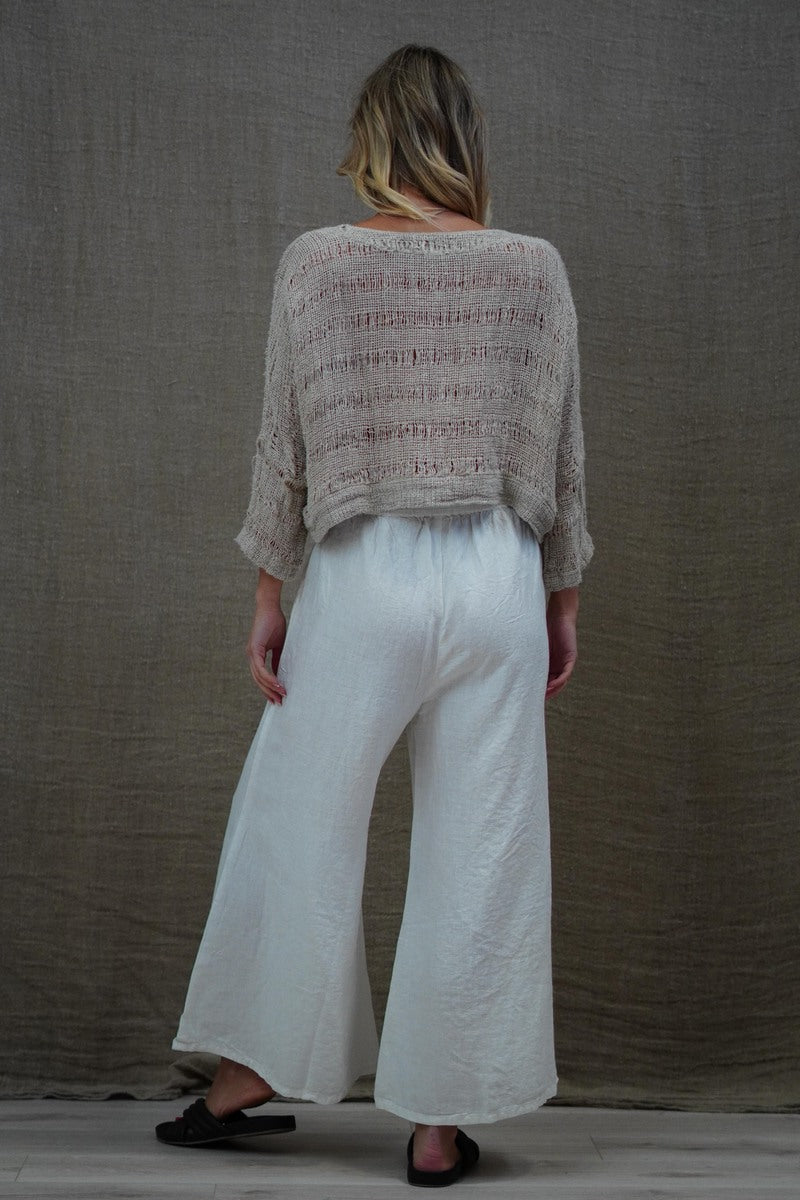 Elena Crop Top Natural Heavy Mesh