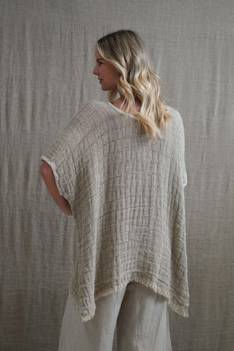 Emily Fringed Top Natural Spaced