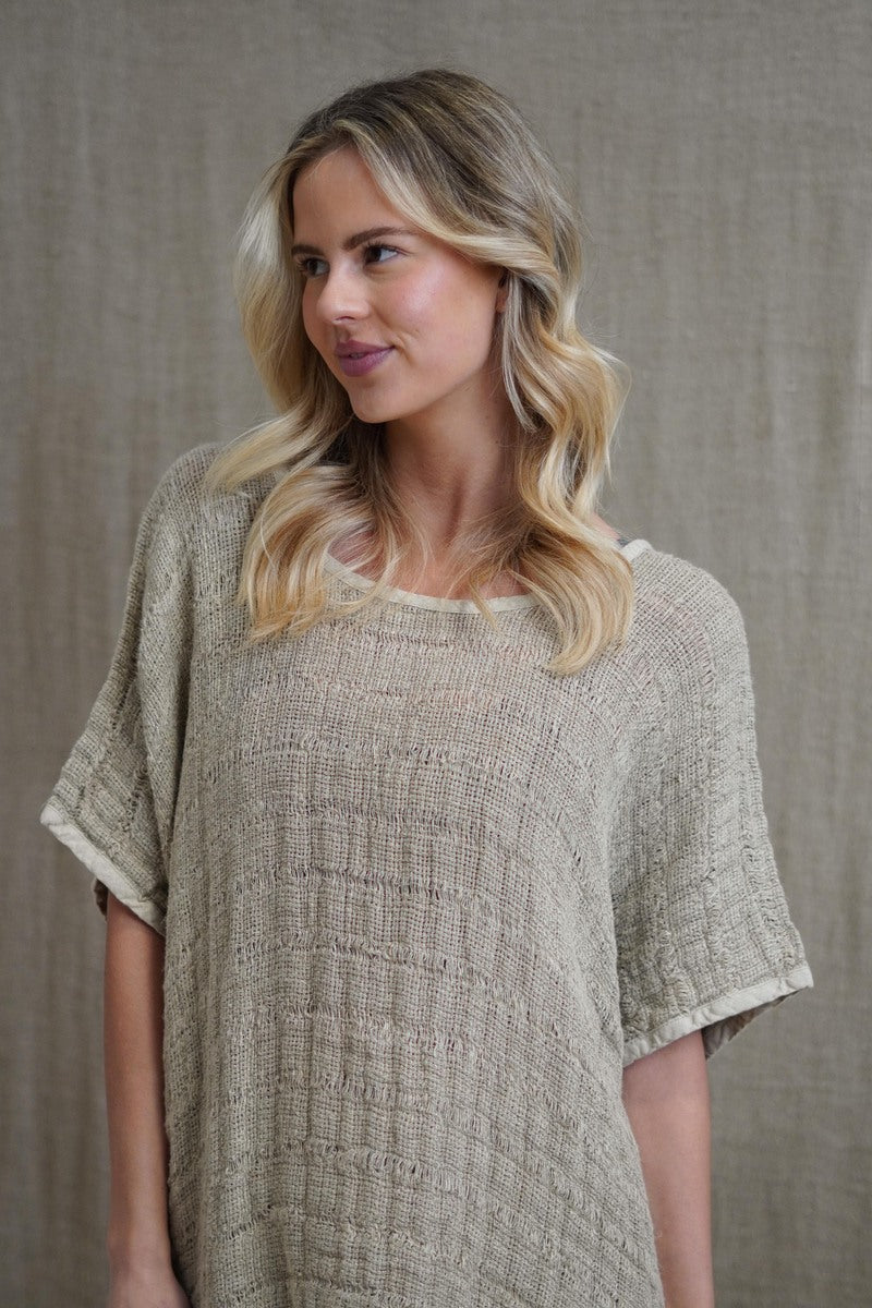 Emily Fringed Top Natural Spaced