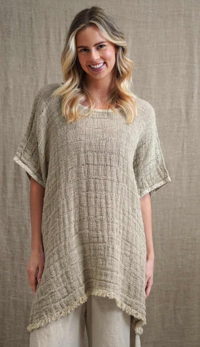 Emily Fringed Top Natural Spaced
