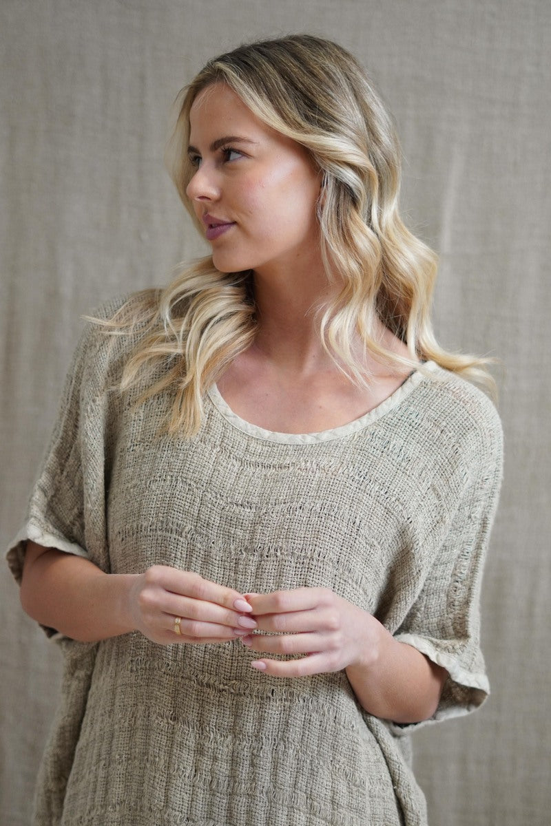 Emily Fringed Top Natural Spaced