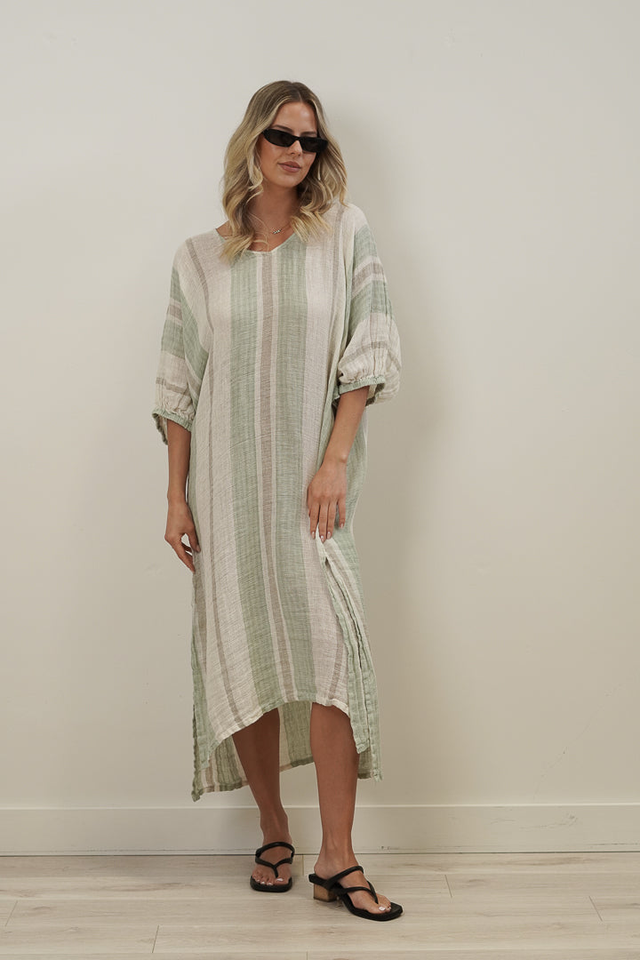Rosa Kaftan Reseda Stripey