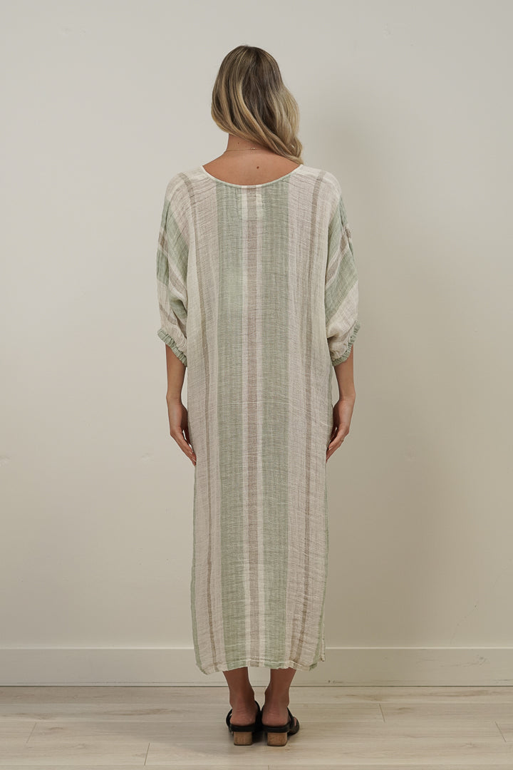 Rosa Kaftan Reseda Stripey