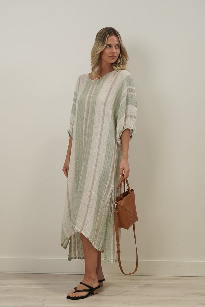 Rosa Kaftan Reseda Stripey