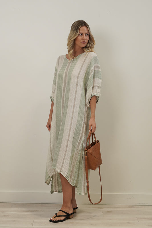 Rosa Kaftan Reseda Stripey