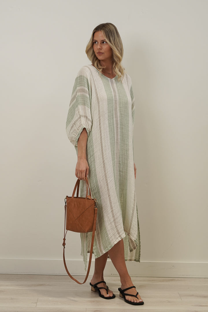 Rosa Kaftan Reseda Stripey