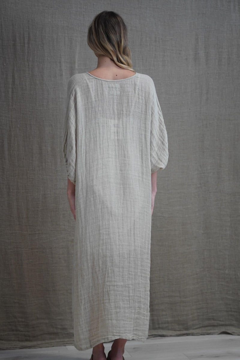 Rosa Elasticised Sleeves Kaftan Natural