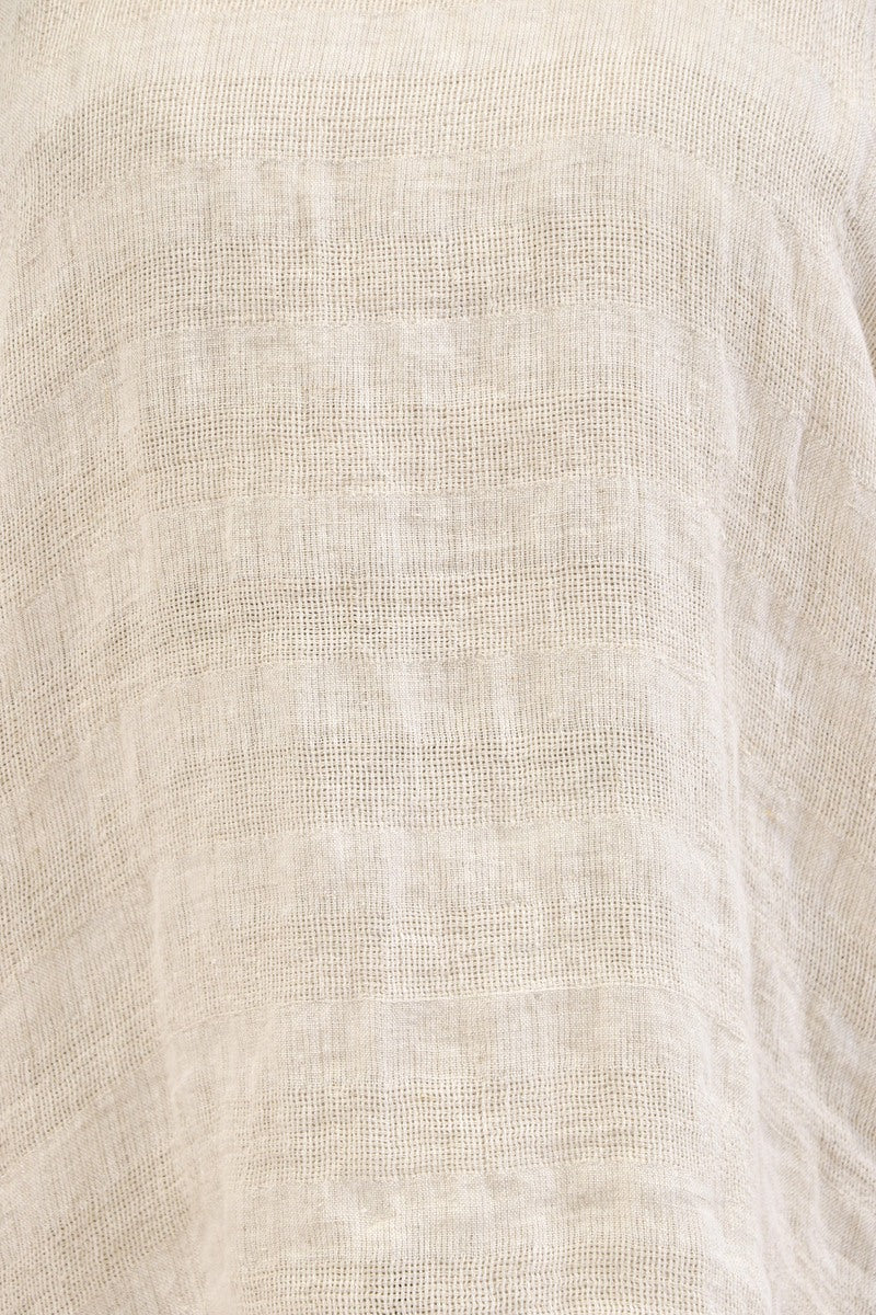 Bella Elasticated Sleeves Top Natural
