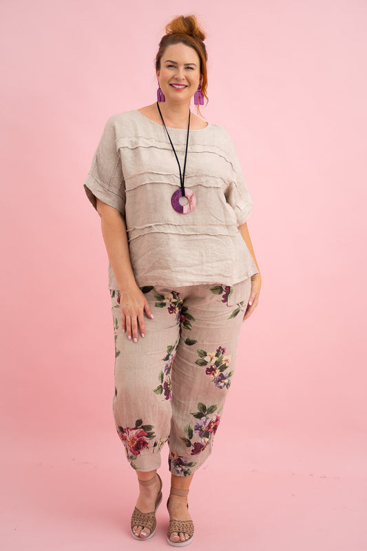 Eloise  Plus Size Top | Beige