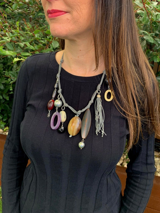 Whimsical Blend of Beads Necklace NC-12585