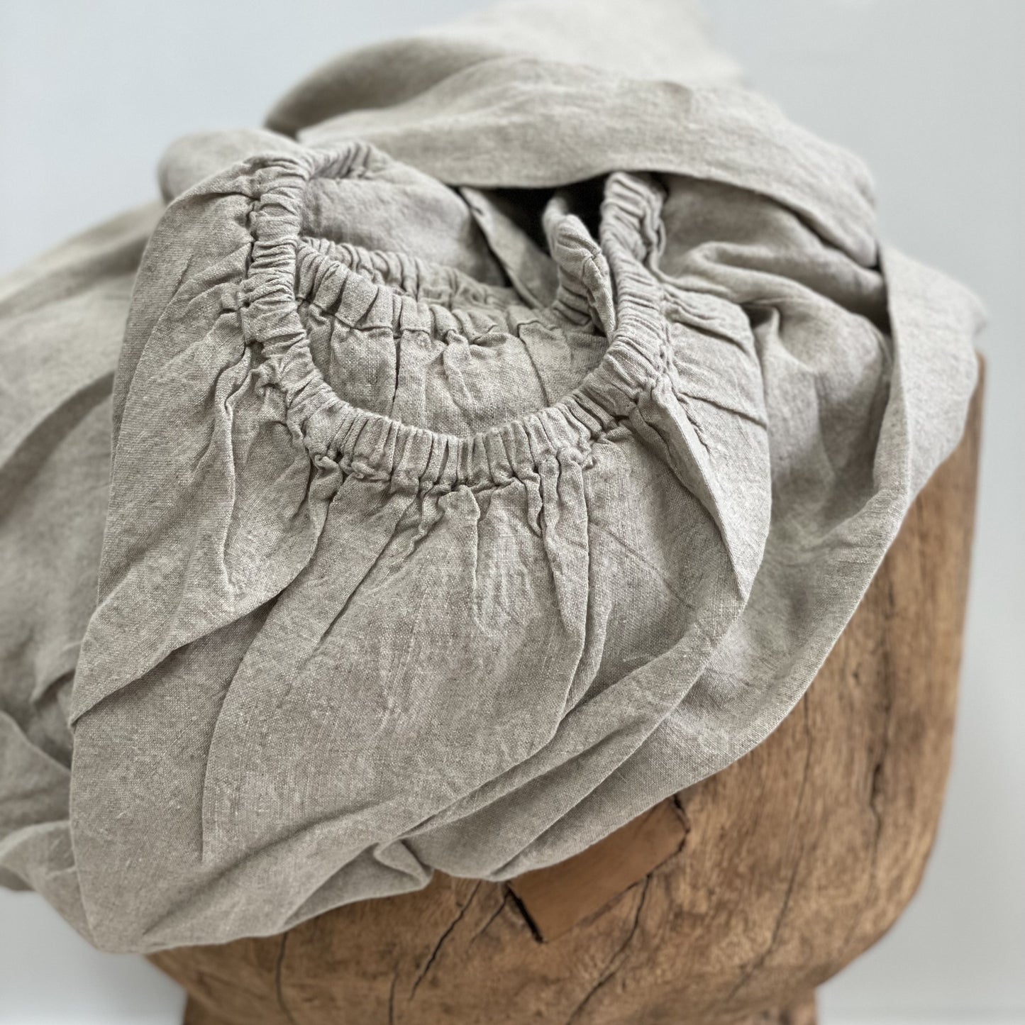 Basics Linen Fitted Sheet Natural