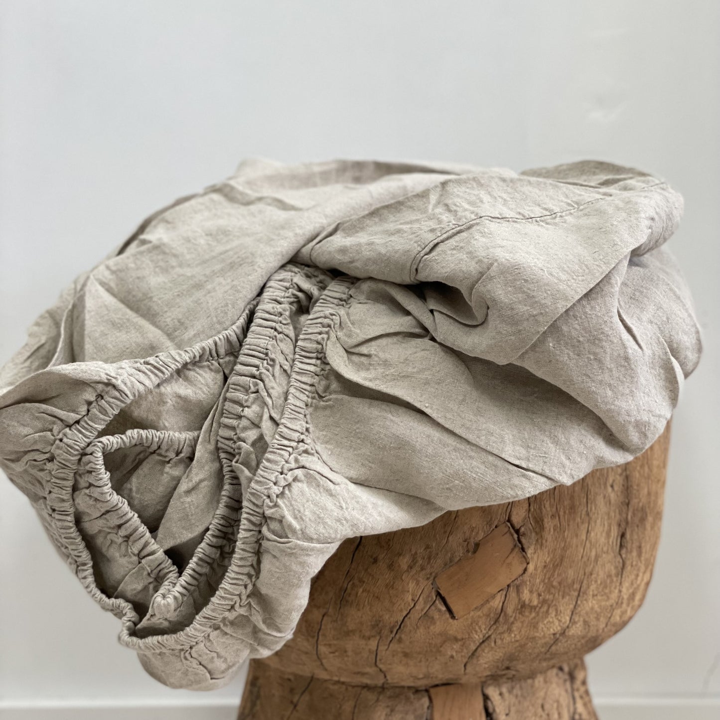 Basics Linen Fitted Sheet Natural