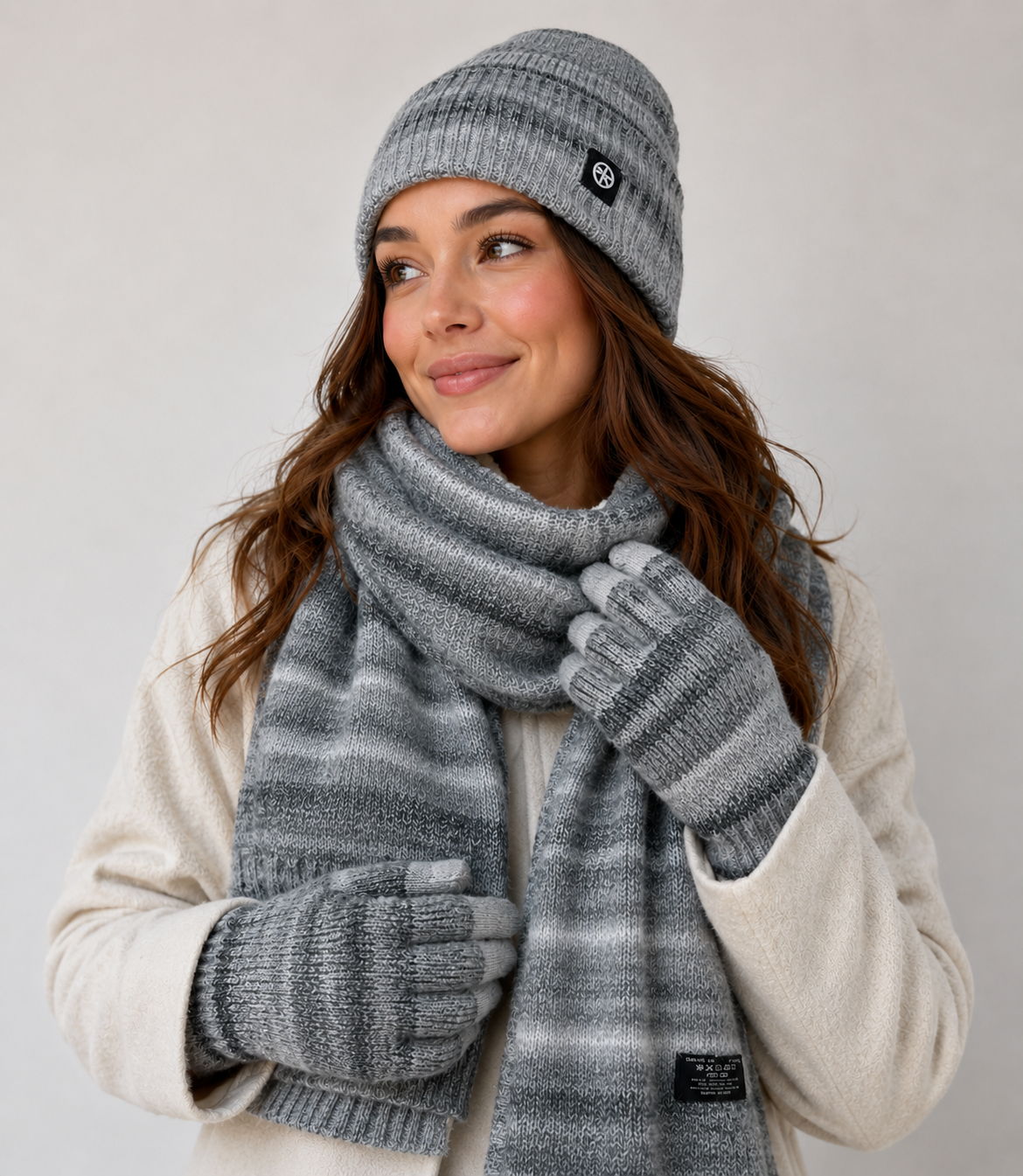 Scarf FSH2605 Beanie, Scarf, Gloves Set