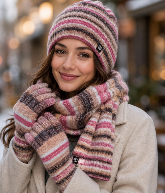 Scarf FSH2605 Beanie, Scarf, Gloves Set
