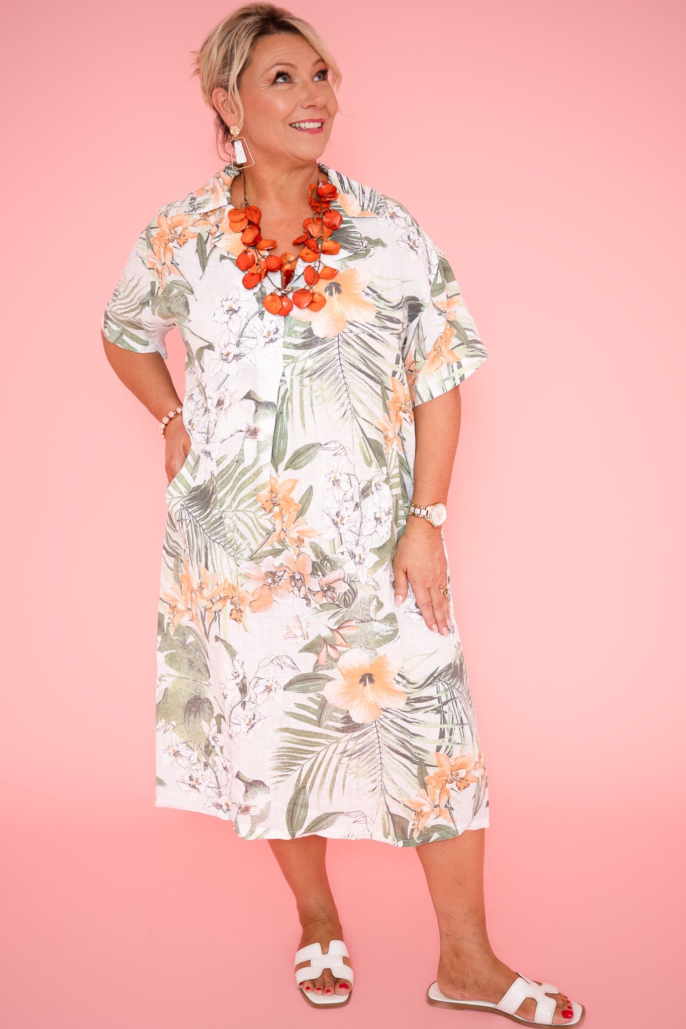 Fiji Linen Midi Dress