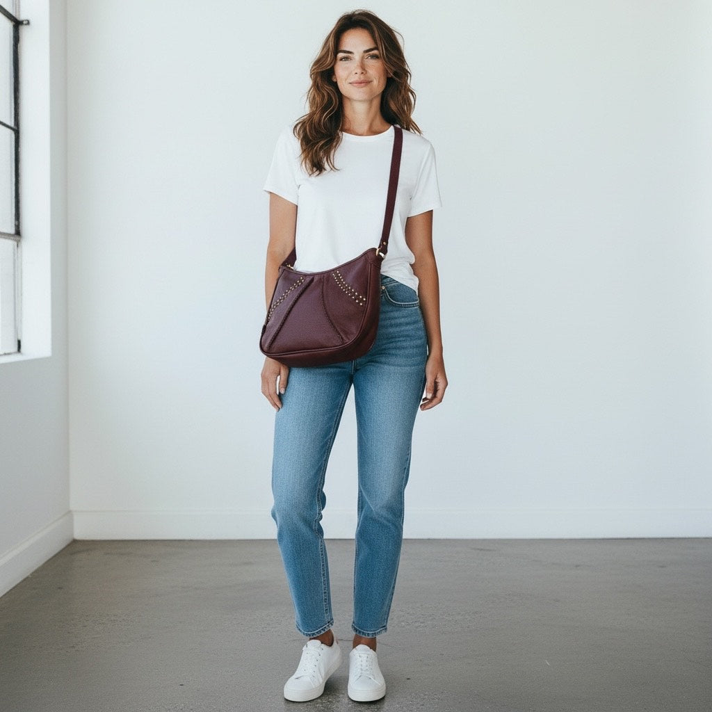 Fina Zip Round Hobo Bag