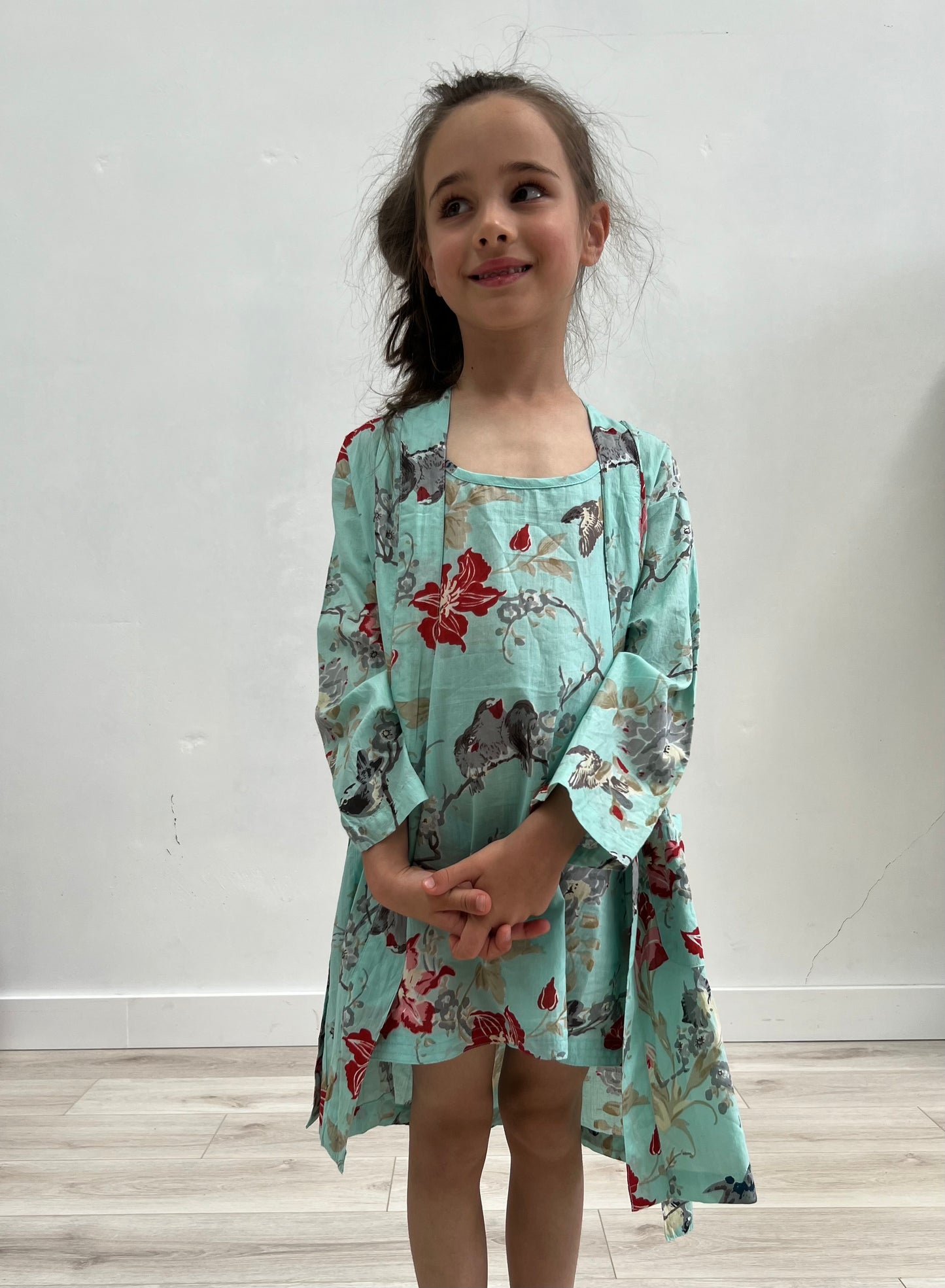 Bulbul Bird Mint Girl'S Kimono (Pack Of 4)