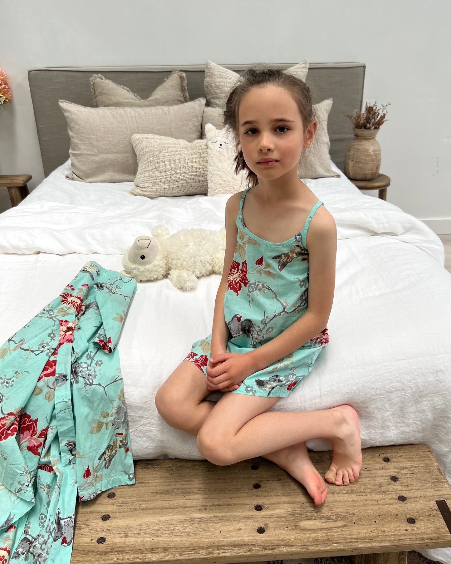 Bulbul Bird Mint Girl'S Cotton Slip Dress (Pack Of 4)