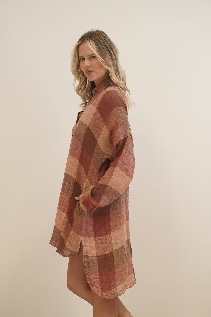 Gia Shirt Dress Cameo Brown Combo