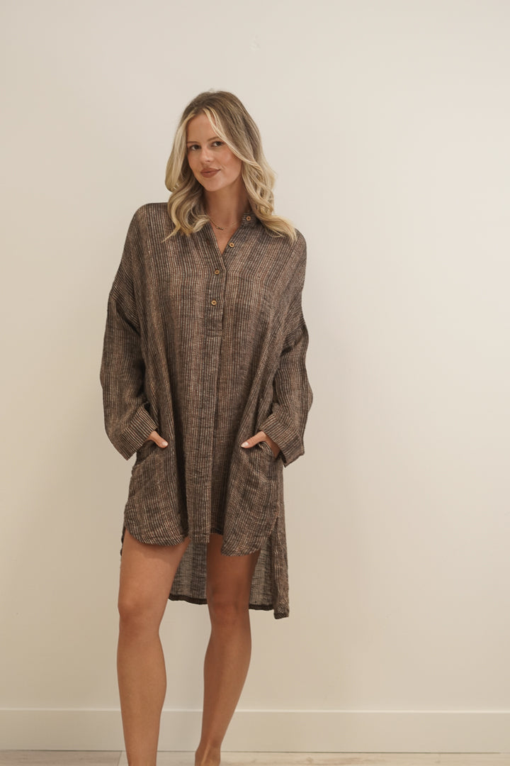 Gia Shirt Dress Toasted Earth Combo