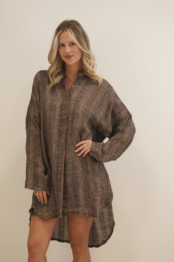 Gia Shirt Dress Toasted Earth Combo