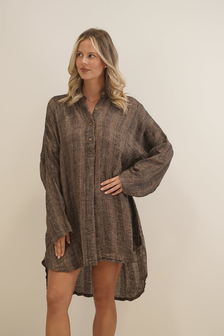Gia Shirt Dress Toasted Earth Combo