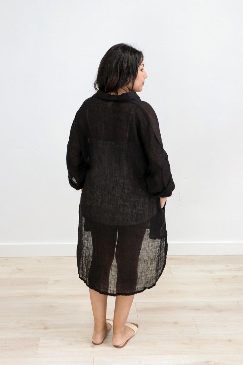 Giana Shirt Dress Black