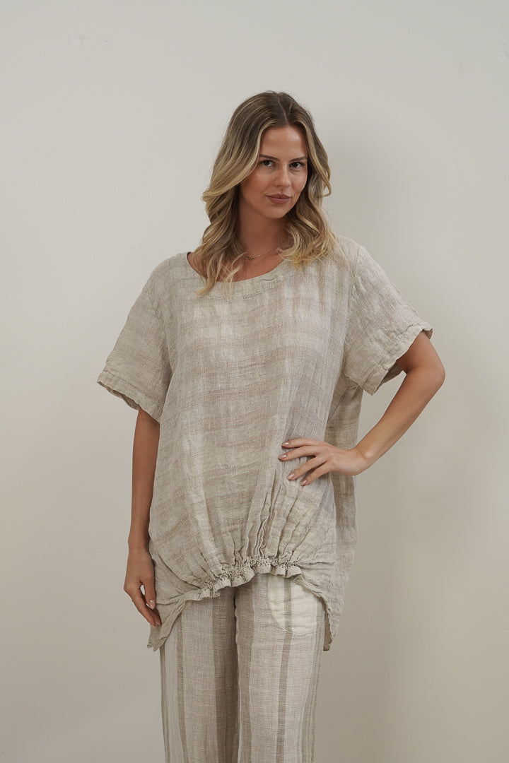 Helene Oversized Top Natural Combo