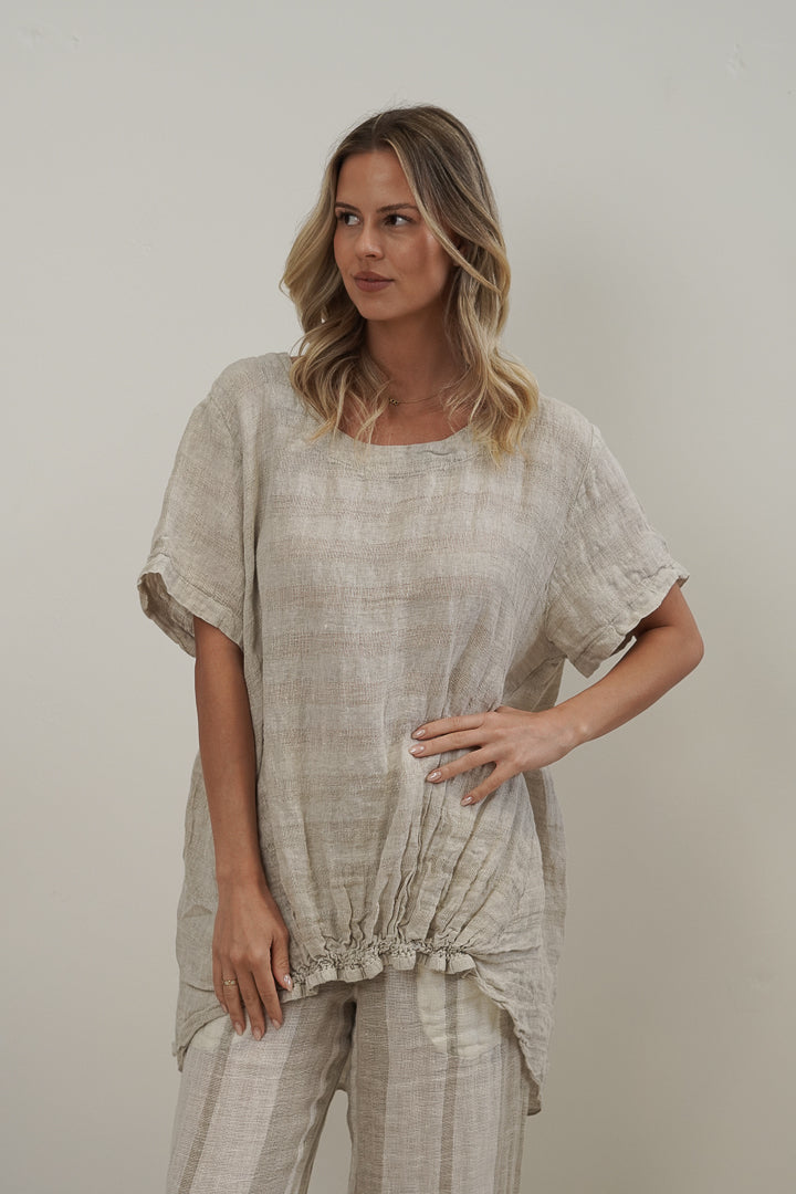 Helene Oversized Top Natural Combo