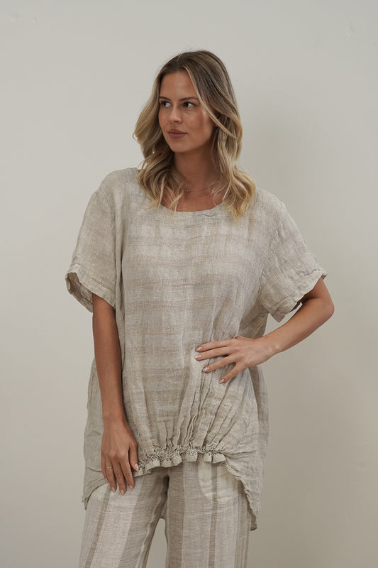 Helene Oversized Top Natural Combo