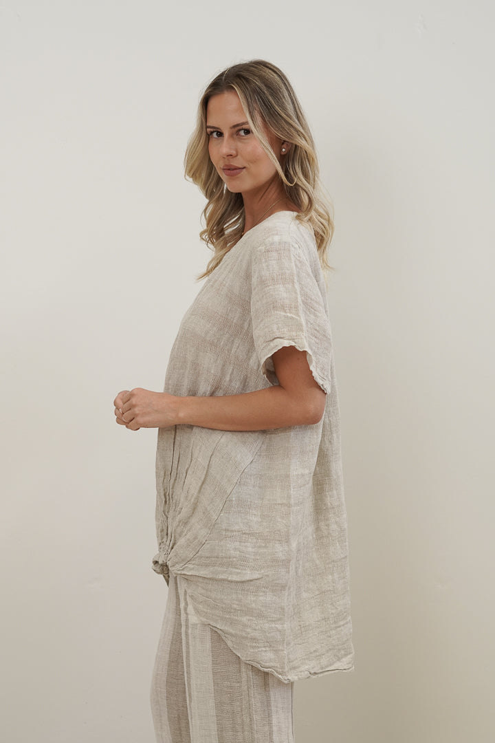 Helene Oversized Top Natural Combo