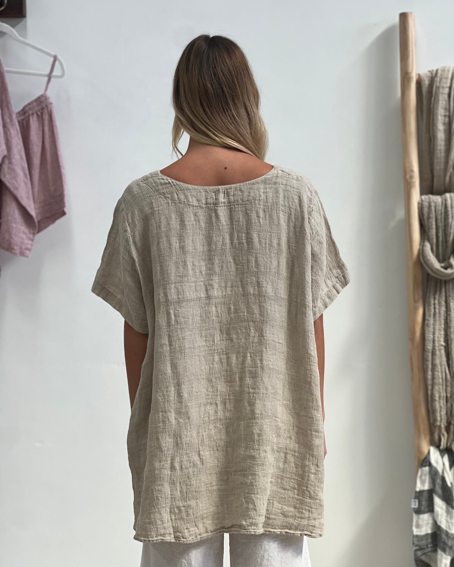 Helene Oversized Top Natural Combo