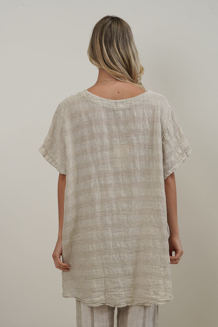 Helene Oversized Top Natural Combo
