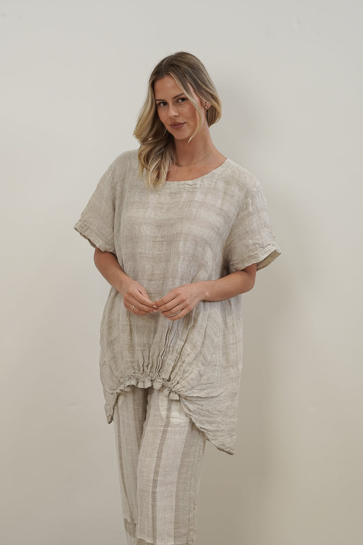 Helene Oversized Top Natural Combo