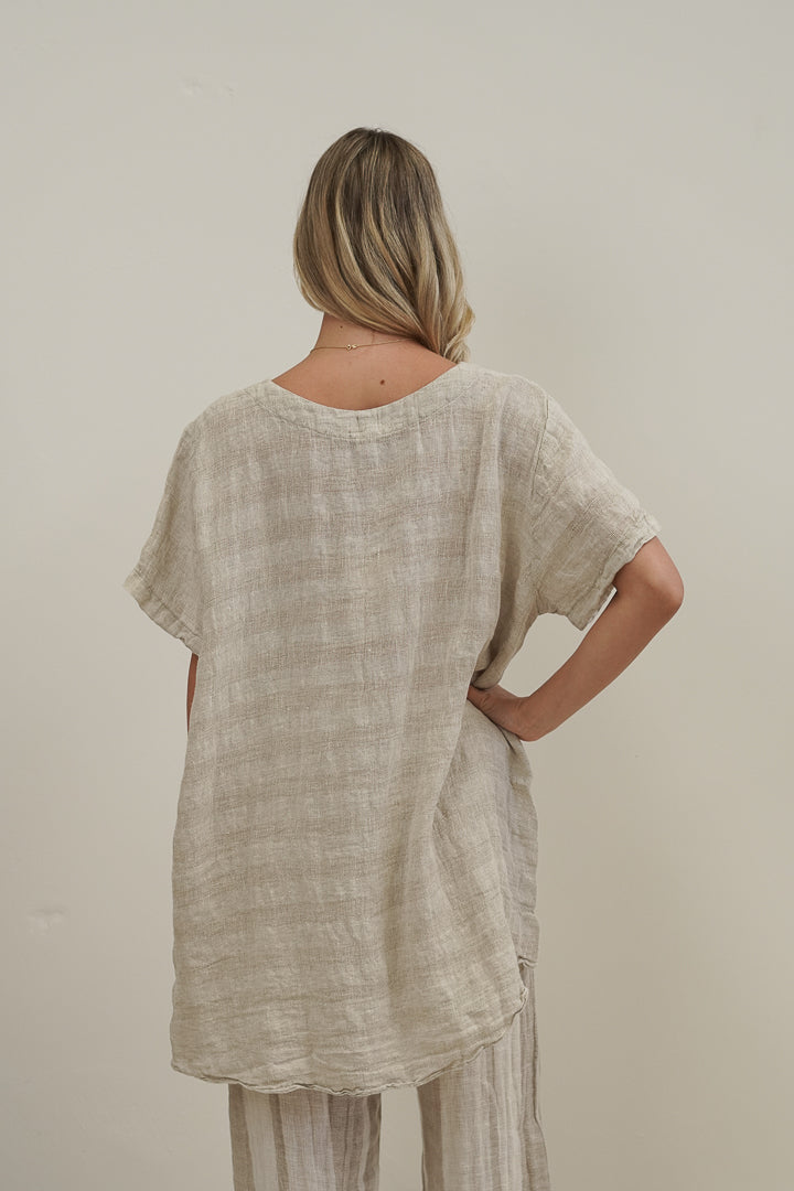 Helene Oversized Top Natural Combo