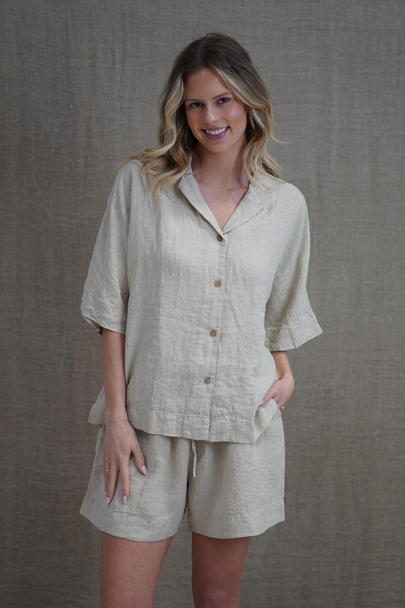 Noemi Half Sleeves Top Natural