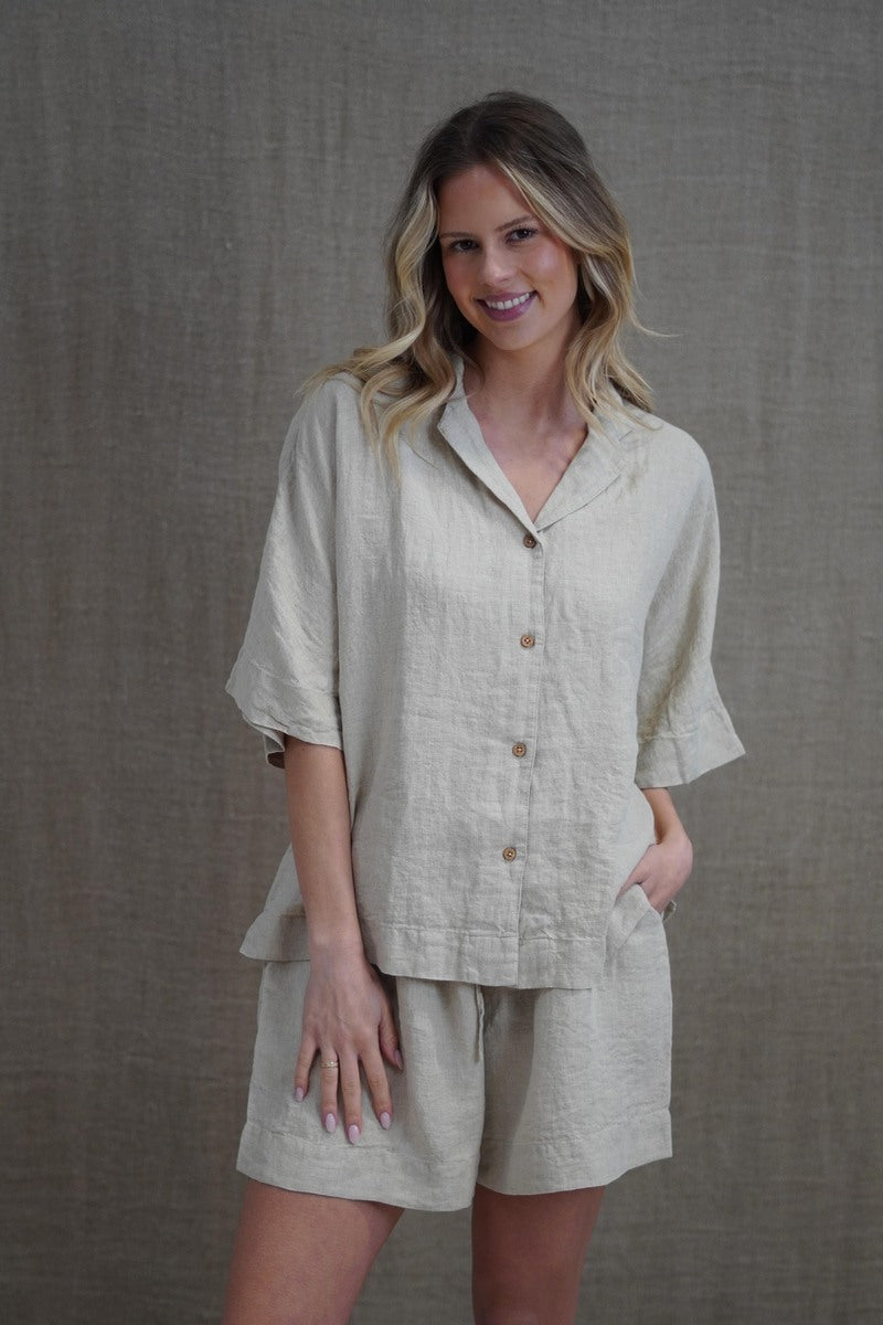 Noemi Half Sleeves Top Natural