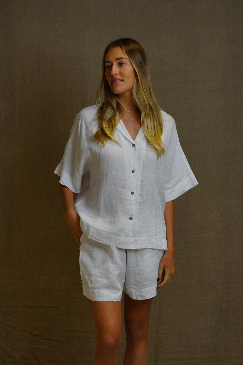 Noemi Half Sleeves Top Optic White