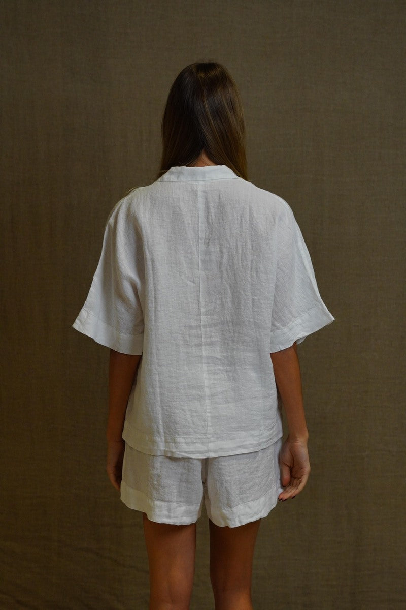 Noemi Half Sleeves Top Optic White