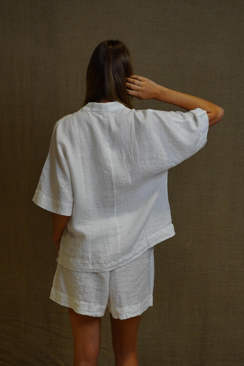 Noemi Half Sleeves Top Optic White
