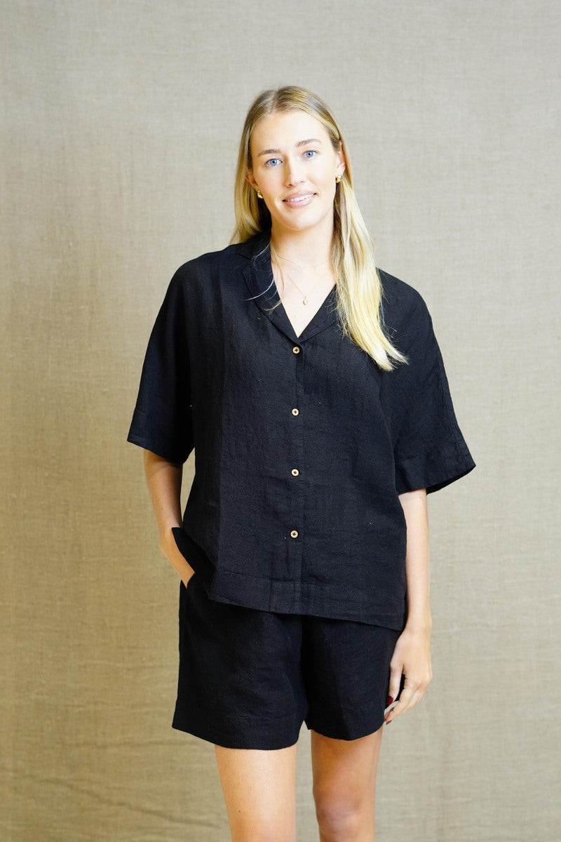 Noemi Half Sleeve Top Black