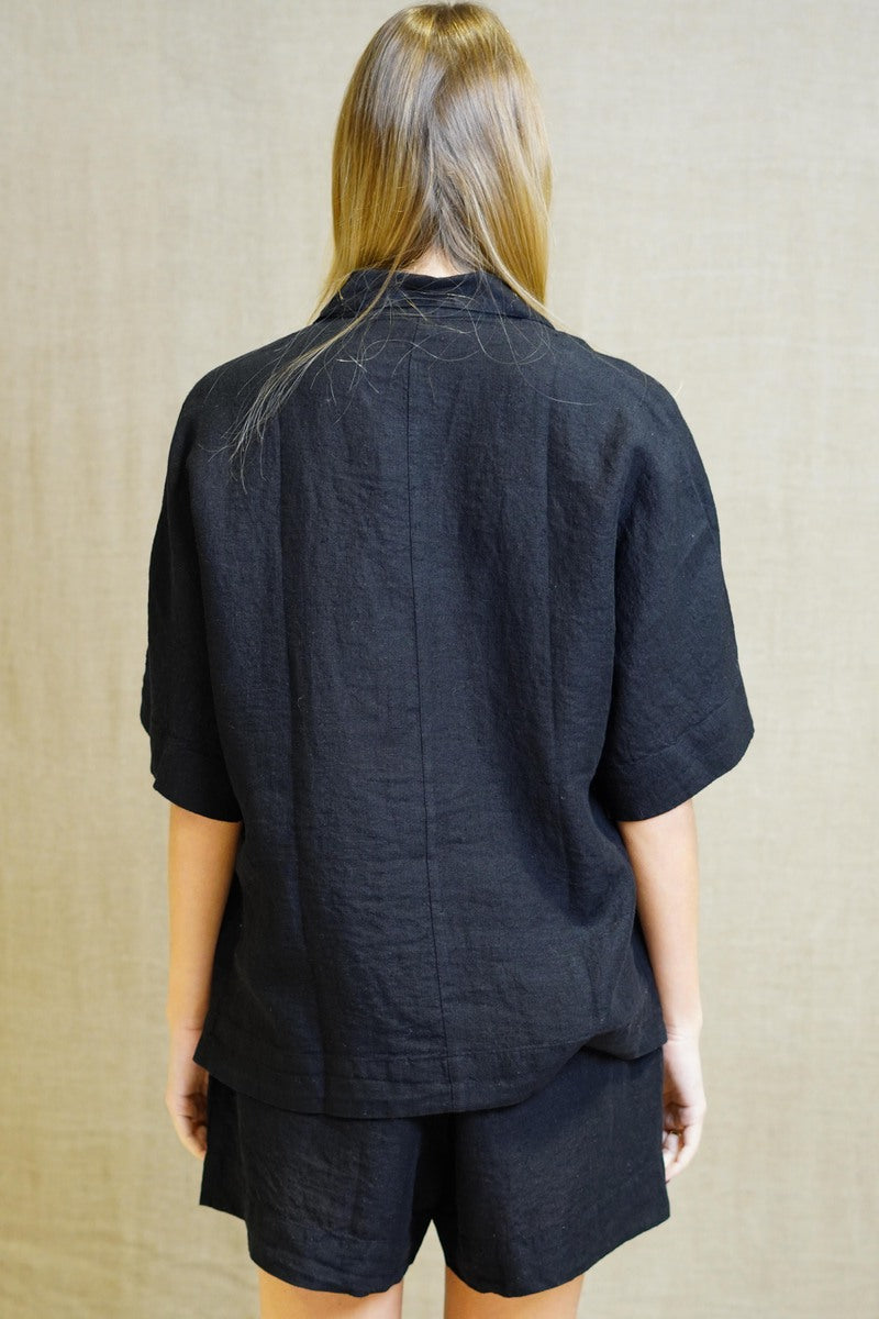 Noemi Half Sleeve Top Black
