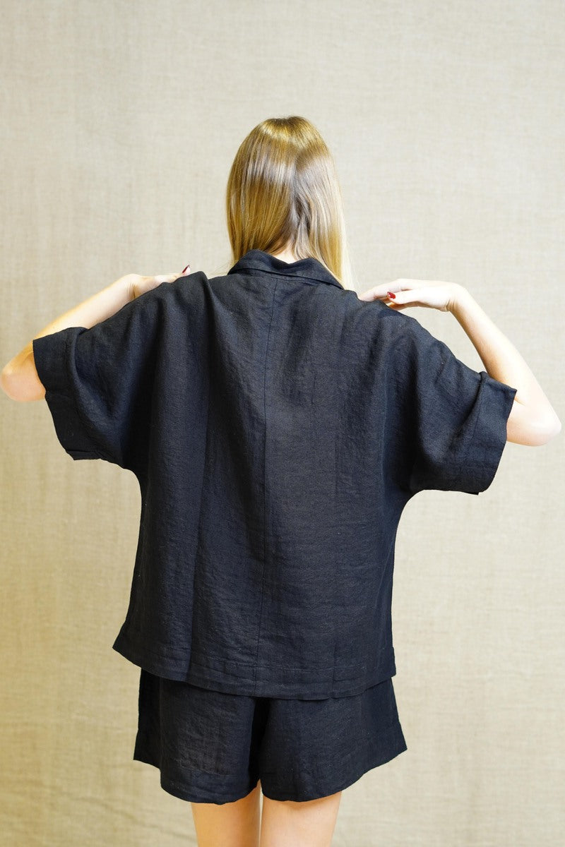 Noemi Half Sleeve Top Black