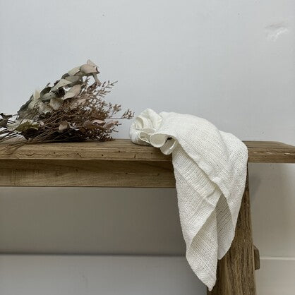 Audrey Heavy Mesh Hand Towel - Optic White