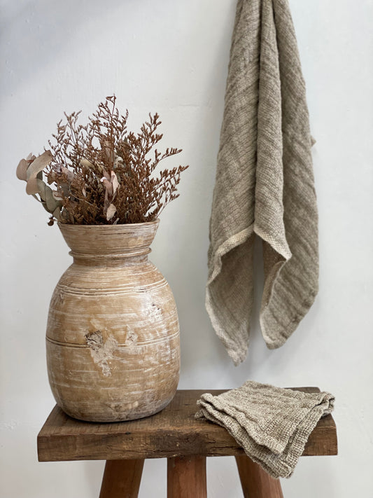 Audrey Heavy Mesh Hand Towel - Natural