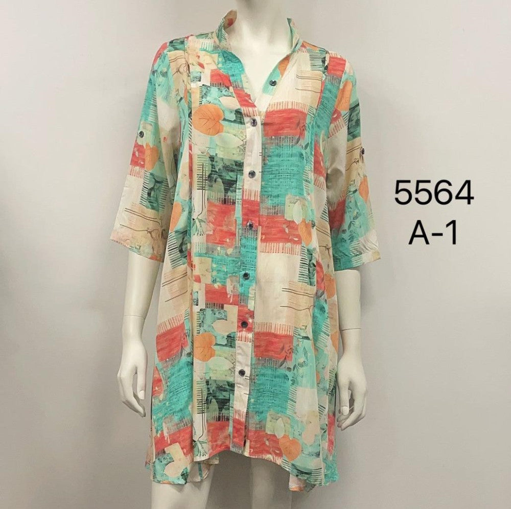 Button Down Tunic Top