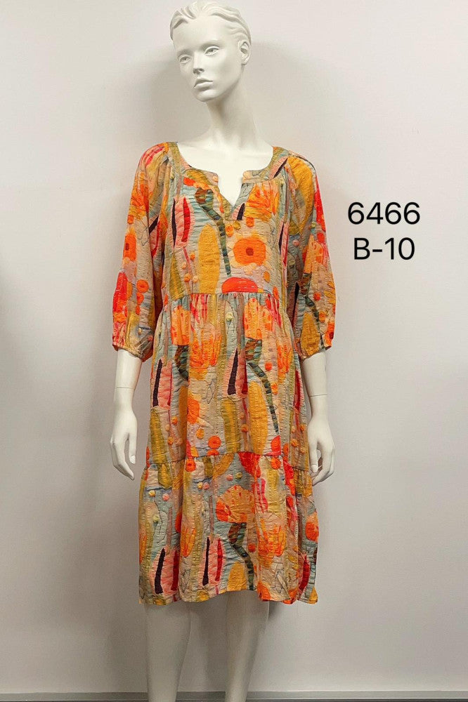 3/4 Sleeve Cotton Dress