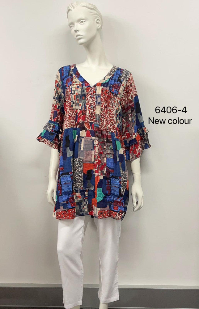 V-Neck Printed Tunic