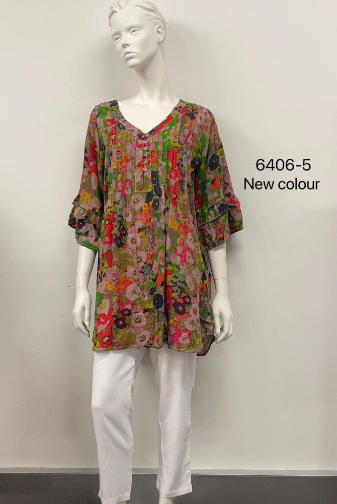 V-Neck Printed Tunic