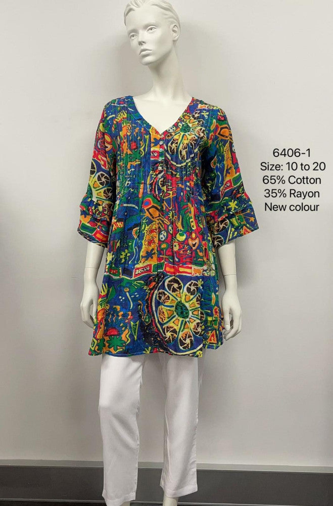 V-Neck Printed Tunic
